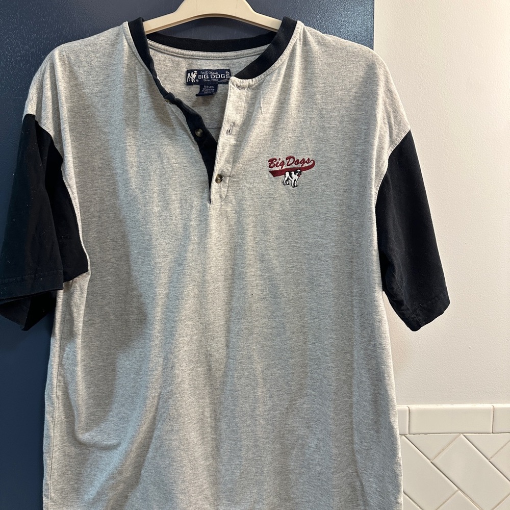 Big Dogs thrifted henley short sleeve
